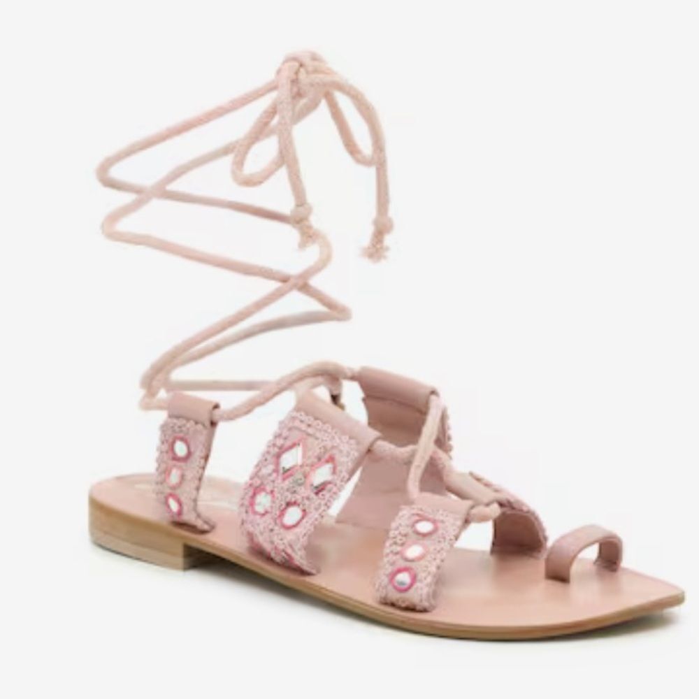 Free People Mantra Mirror Ankle Wrap Sandal Size 38 - Picture 2 of 5